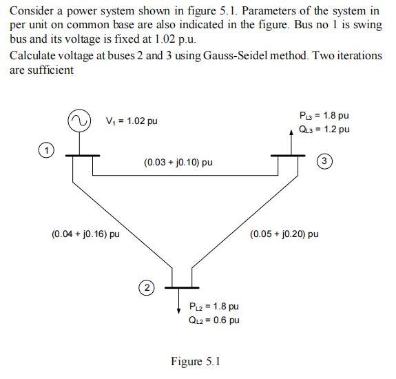 Solved Consider a power system shown in figure 5.1. | Chegg.com