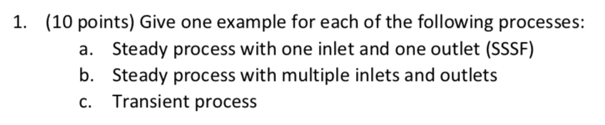 Solved 1. (10 Points) Give One Example For Each Of The | Chegg.com