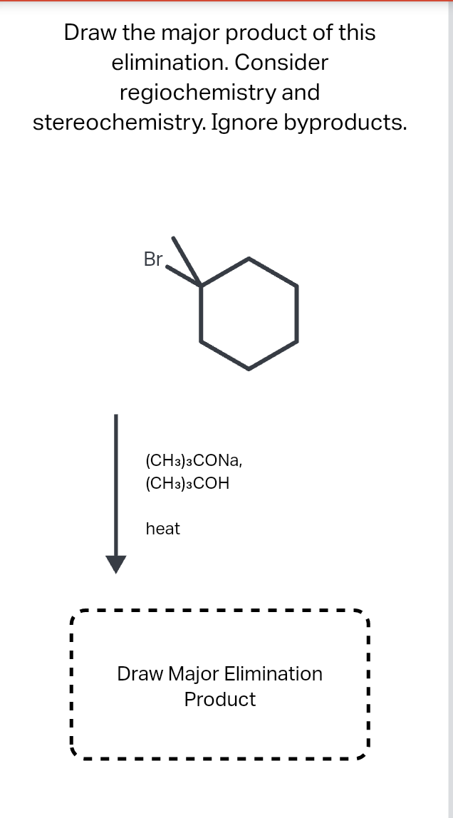 Solved Draw the major product of this elimination. Consider