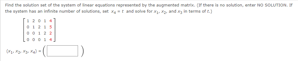 Solved Find the solution set of the system of linear | Chegg.com
