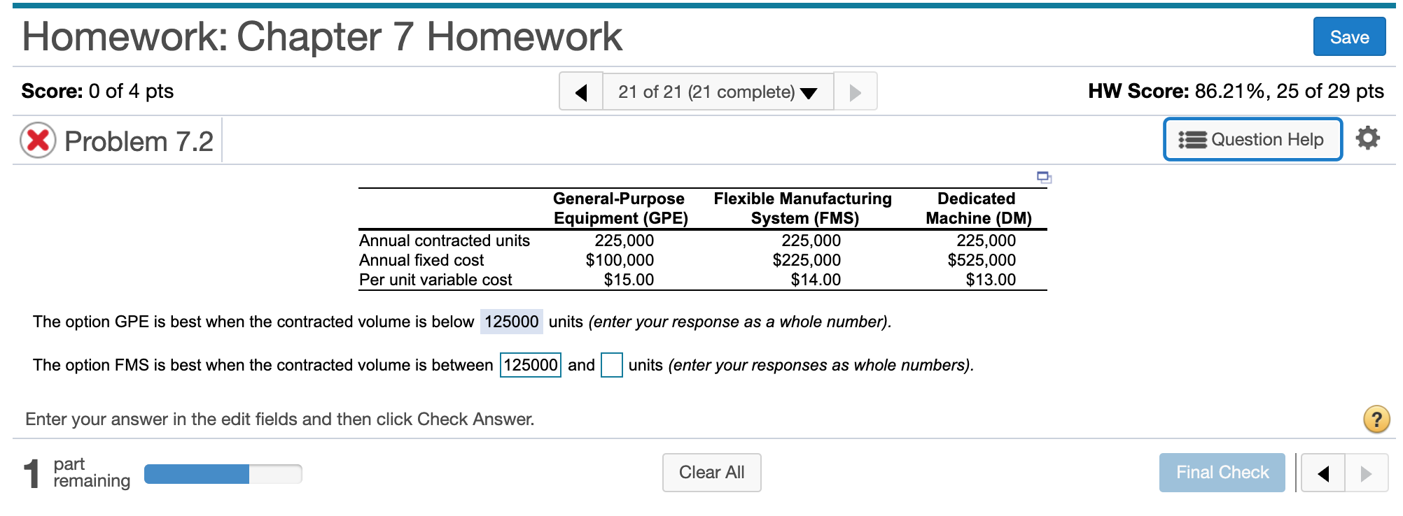 Solved Homework: Chapter 7 Homework Save Score: 0 of 4 pts | Chegg.com