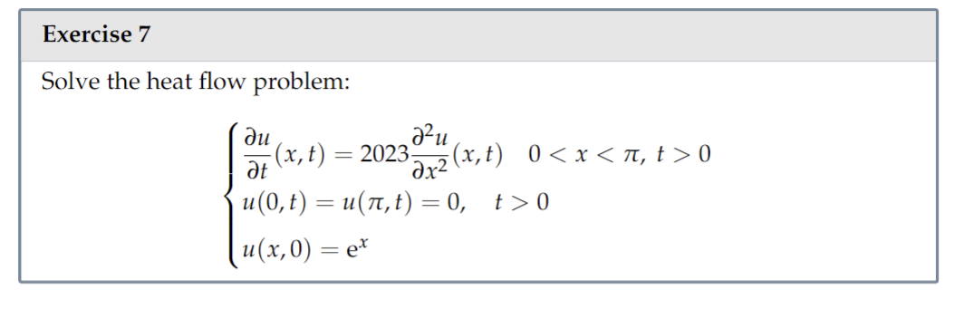 Solved Exercise 7Solve The Heat Flow | Chegg.com