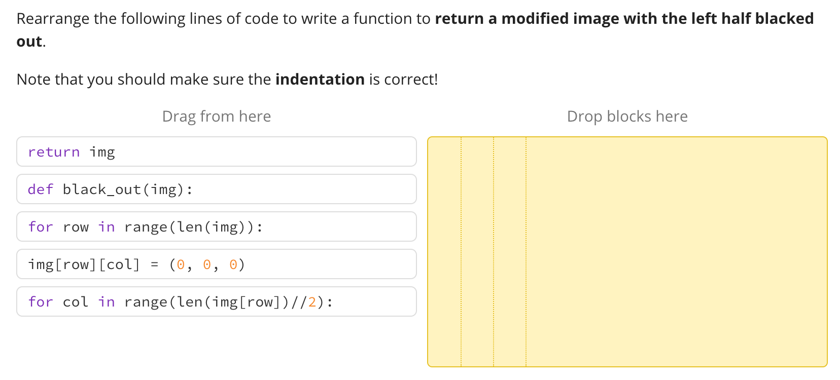 Solved Rearrange the following lines of code to write a | Chegg.com
