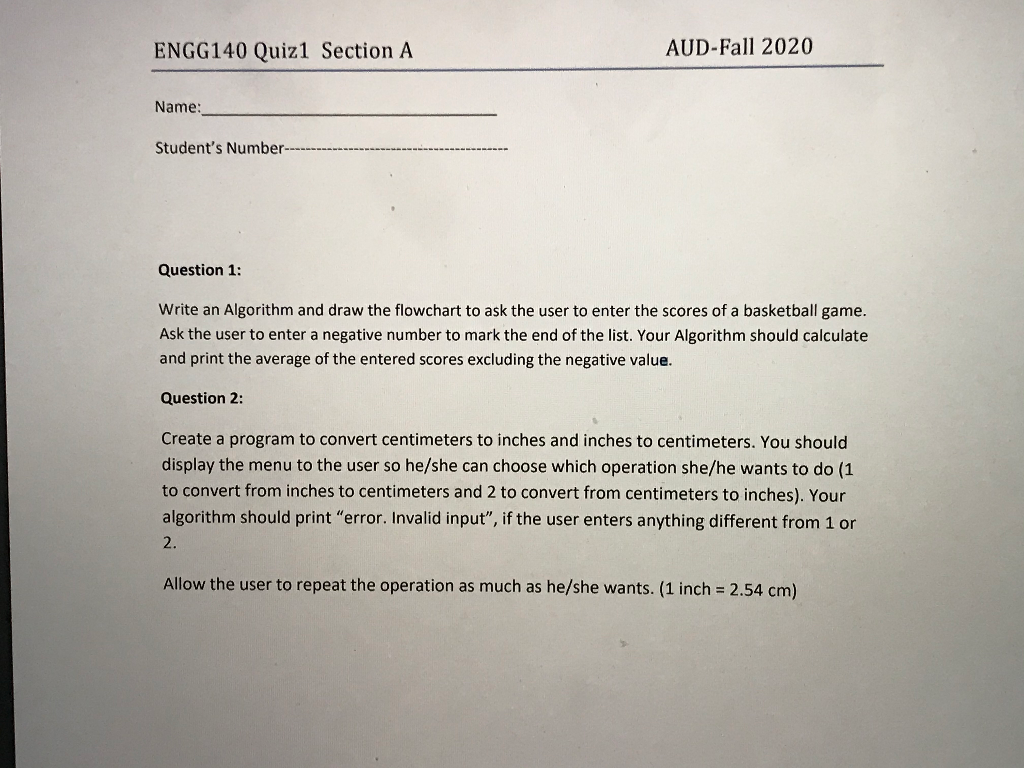 Solved Question 2: Create a program to convert centimeters | Chegg.com