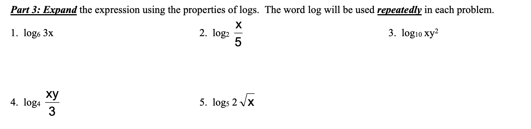 Solved Part 3: Expand the expression using the properties of | Chegg.com