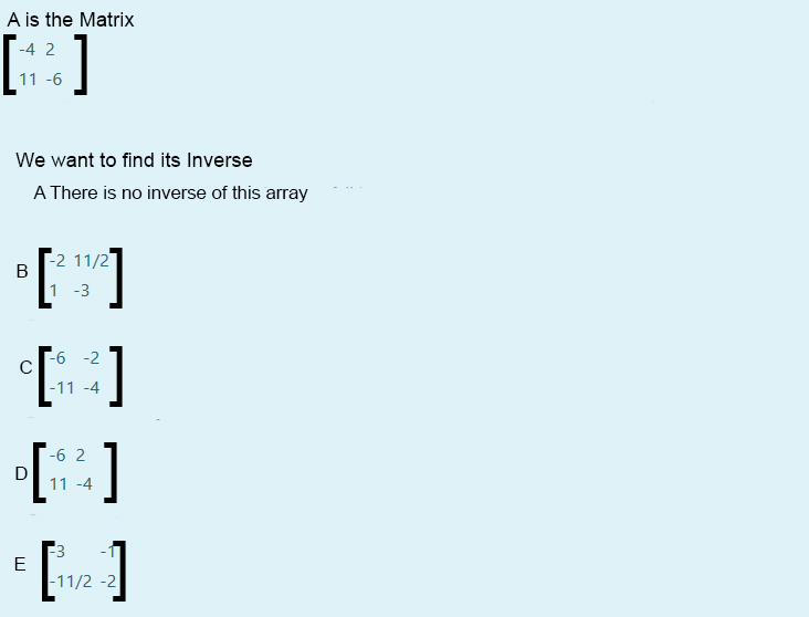 Solved A Is The Matrix 4 2 11 6 We Want To Find Its