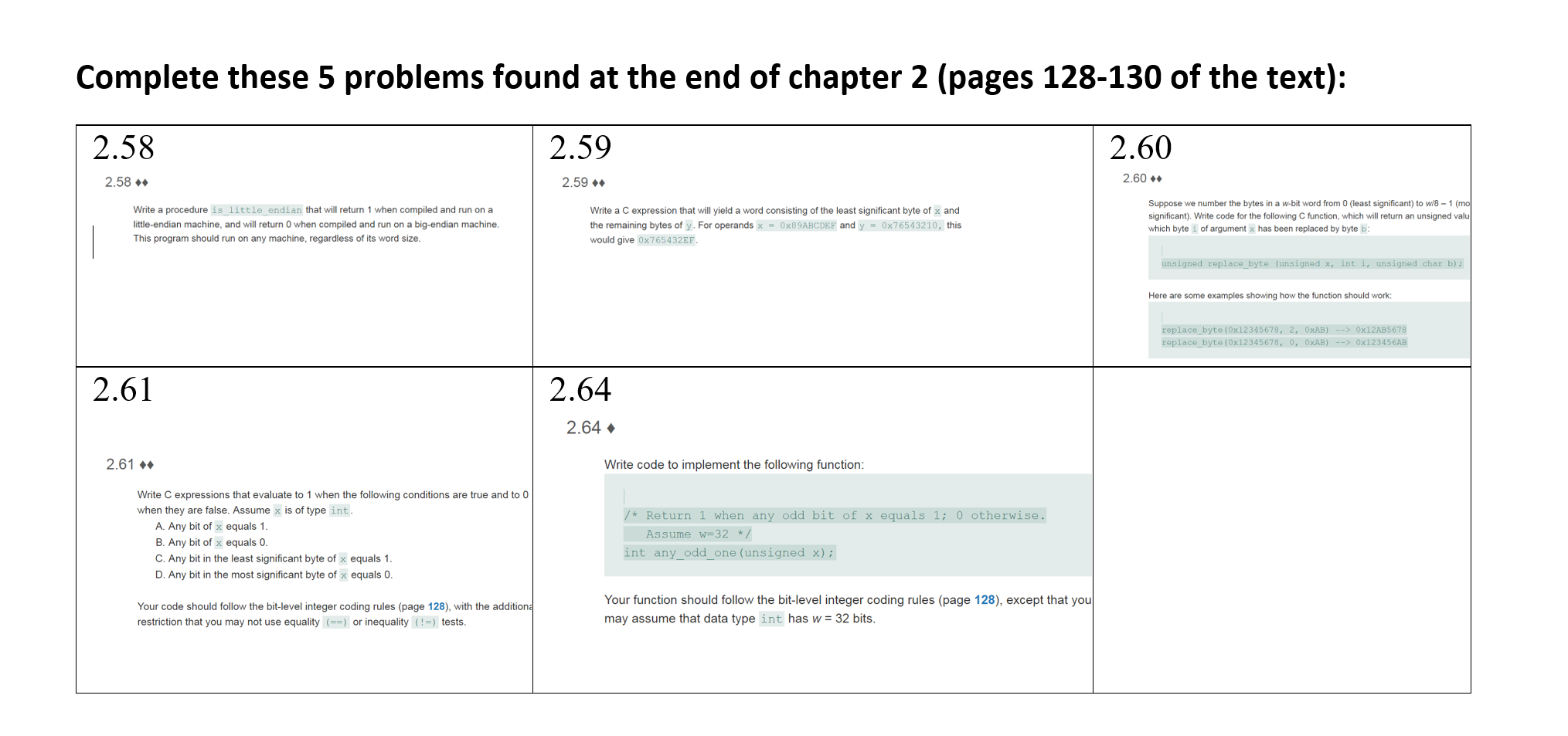 Solved Complete these 5 problems found at the end of chapter | Chegg.com