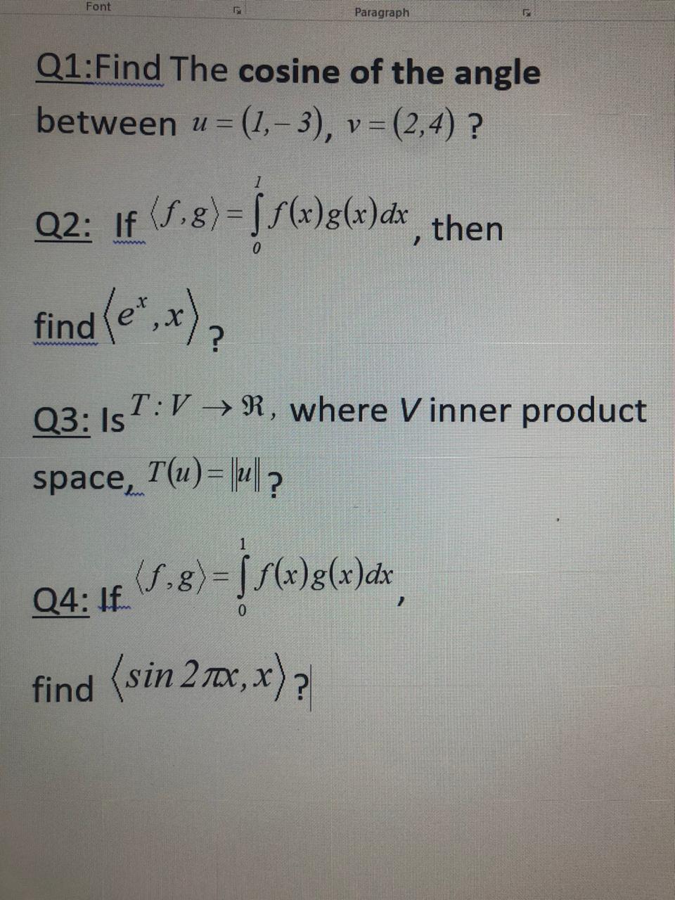 Solved Linear Algebra ::: please i need a full answer . For | Chegg.com
