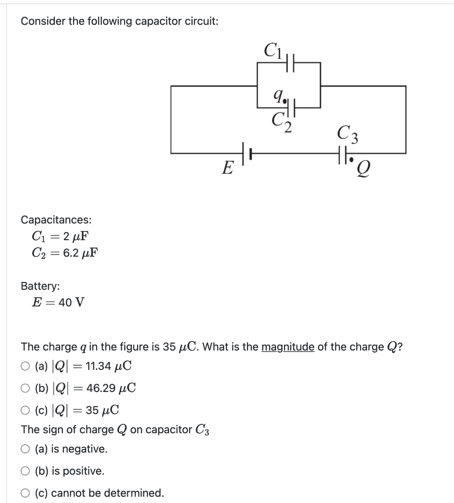 Consider The Following Capacitor Circuit Ant C3 Hlog Chegg Com