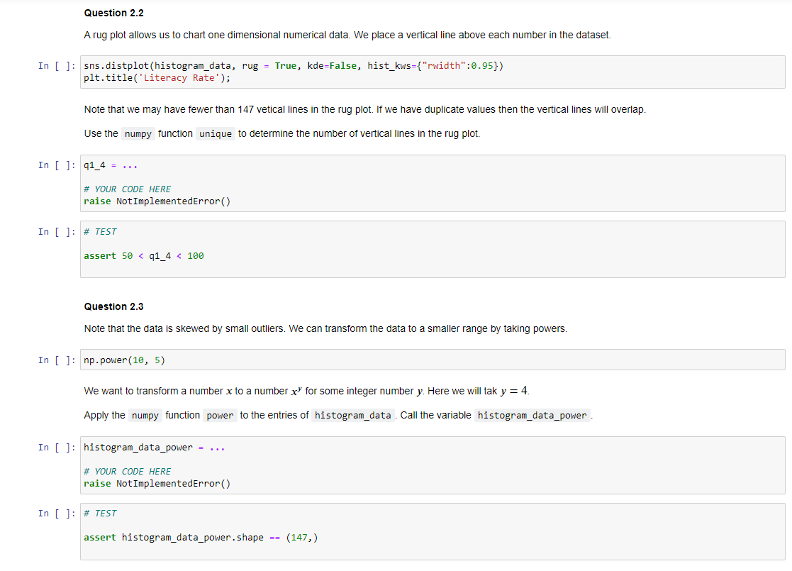 2. Modify Histograms The seaborn package provides | Chegg.com