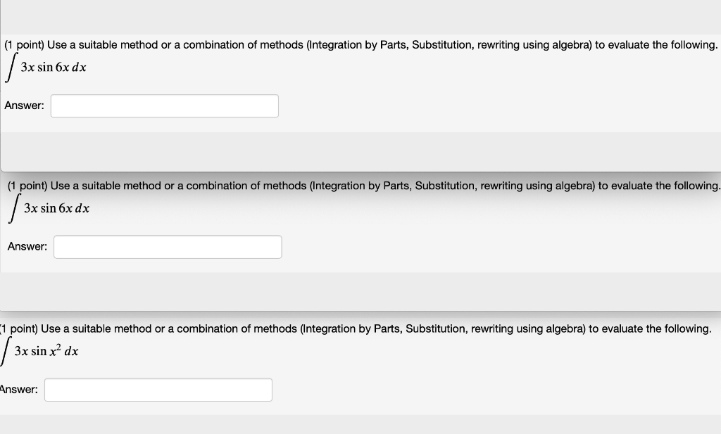 Solved Use a suitable method or a combination of methods | Chegg.com