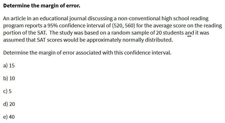 Solved Determine the margin of error. An article in an | Chegg.com