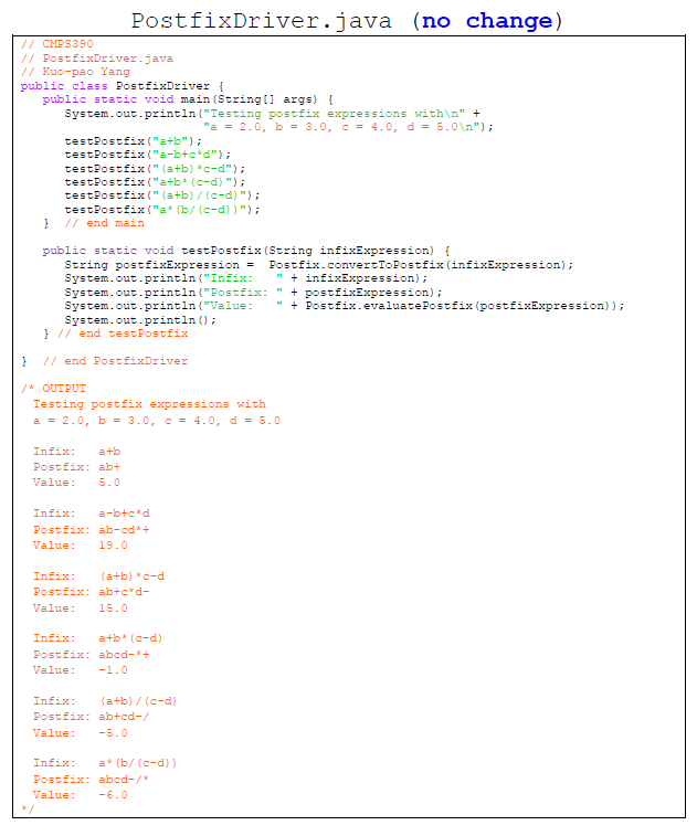 Solved Infix to Postfix 1. Complete two methods in Java | Chegg.com