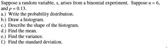 Solved Suppose a random variable, x, arises from a binomial | Chegg.com