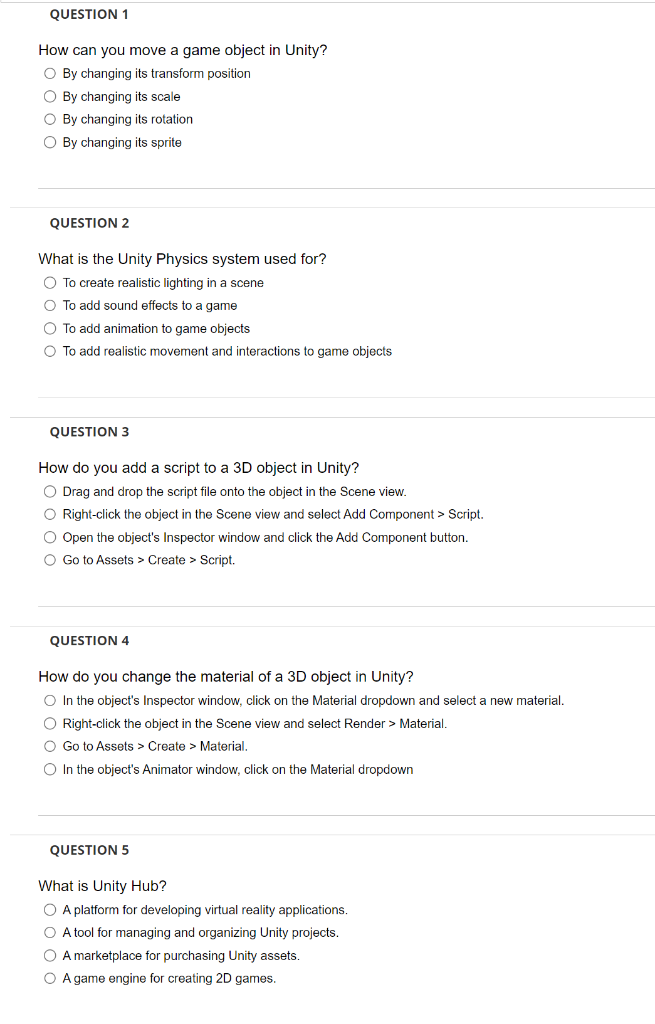 Solved This Quiz subject is Game Programming. Only the | Chegg.com