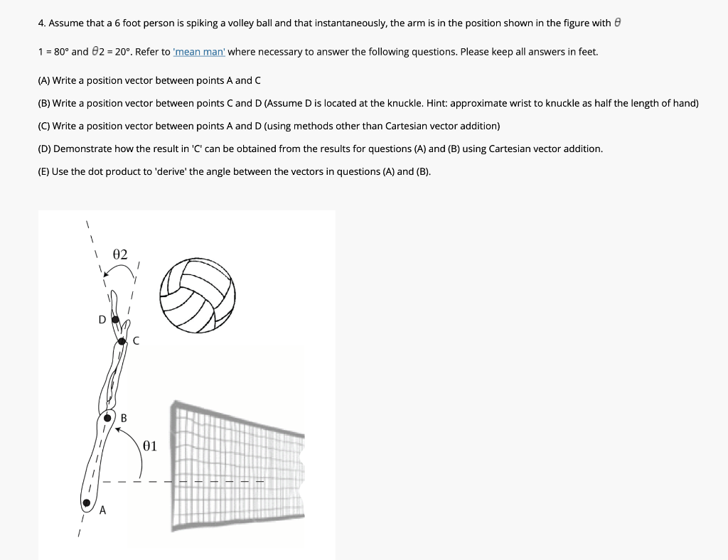 20. Assume that a 20 foot person is spiking a volley  Chegg.com