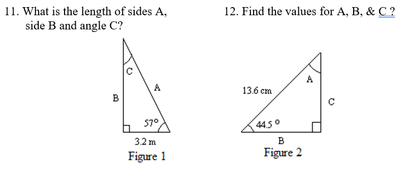 Solved 11. What is the length of sides A, 12. Find the | Chegg.com