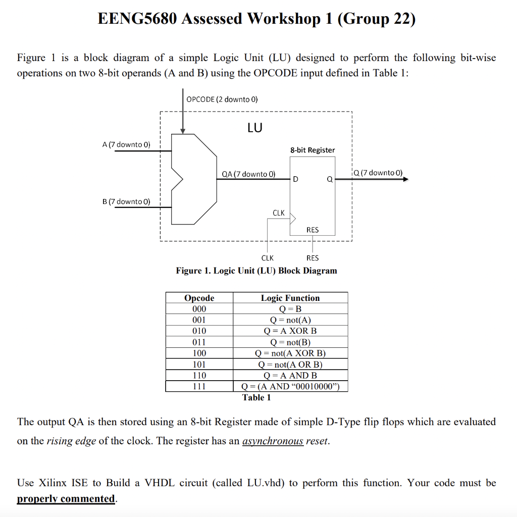 EENG5680 Assessed Workshop 1 (Group 22) Figure 1 is a | Chegg.com