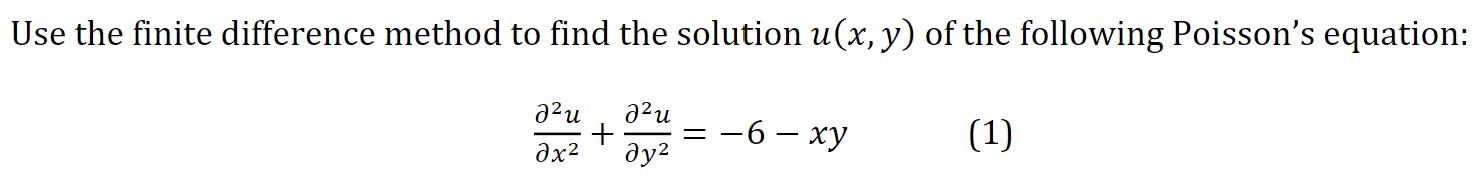 Solved Use the finite difference method to find the solution | Chegg.com