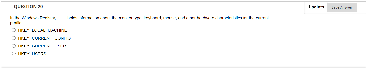 Solved QUESTION 16 1 points Save Answer What is the database | Chegg.com