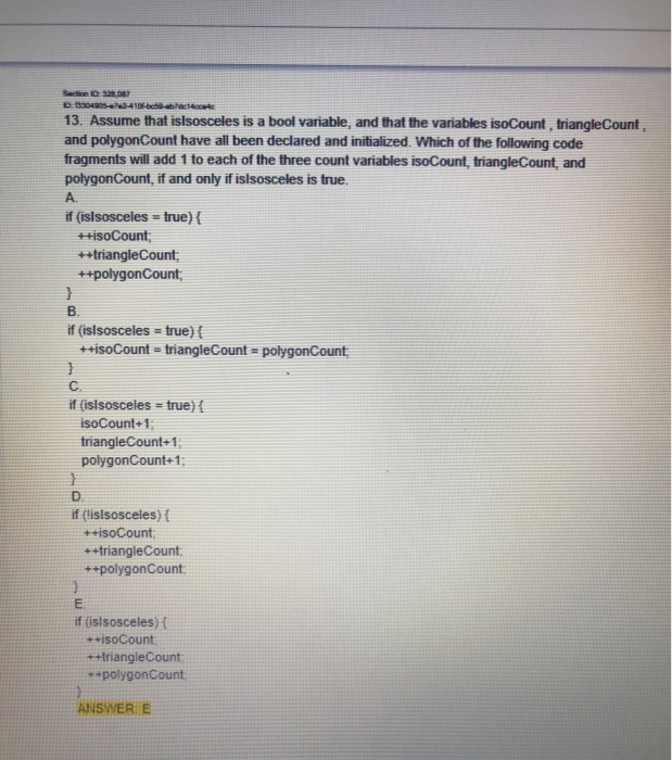 Solved can you explain why the answer is E instead of A | Chegg.com