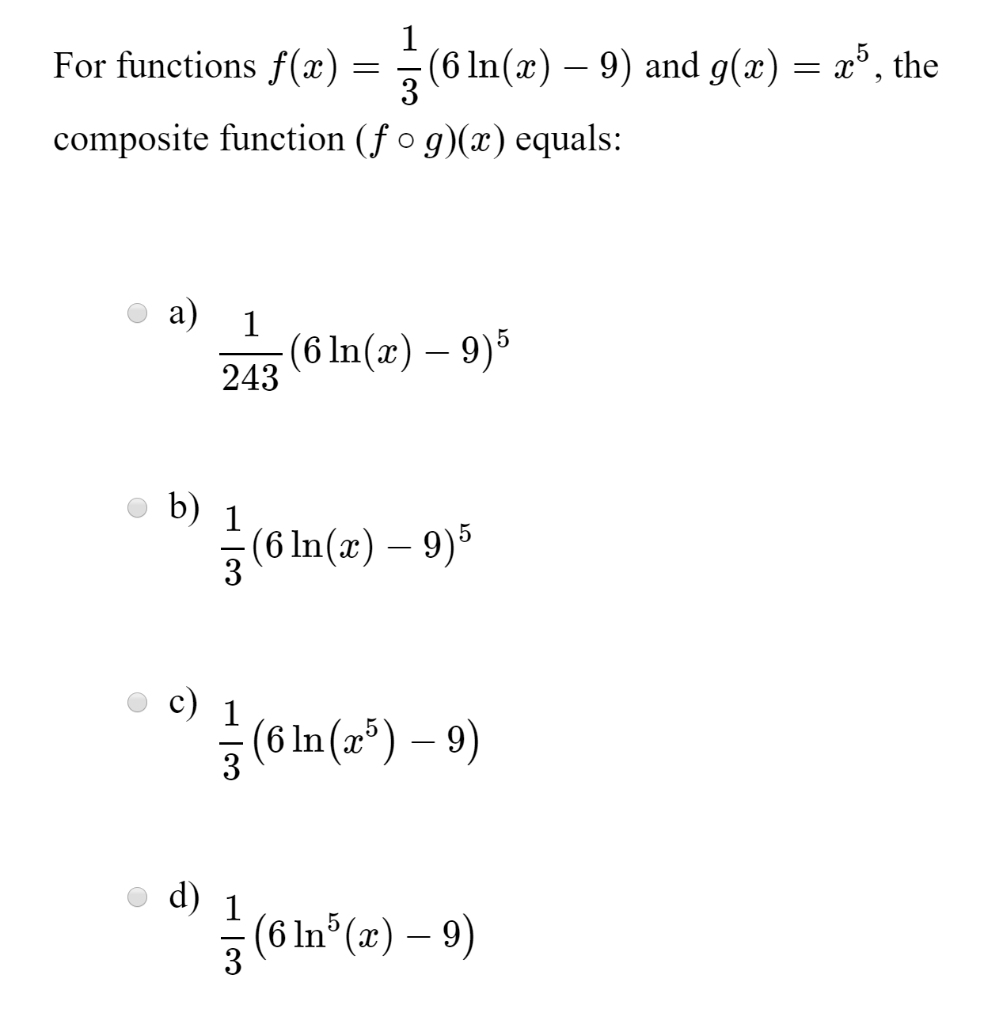 Solved For Functions F X R 9 And G X X5 The Co Chegg Com