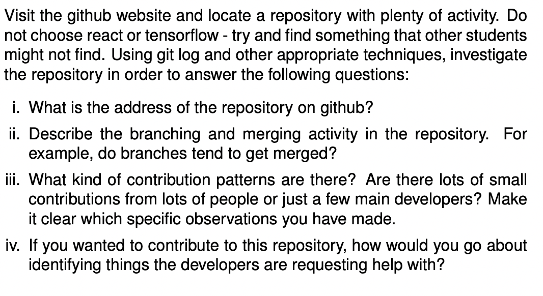 Solved Visit the github website and locate a repository with | Chegg.com