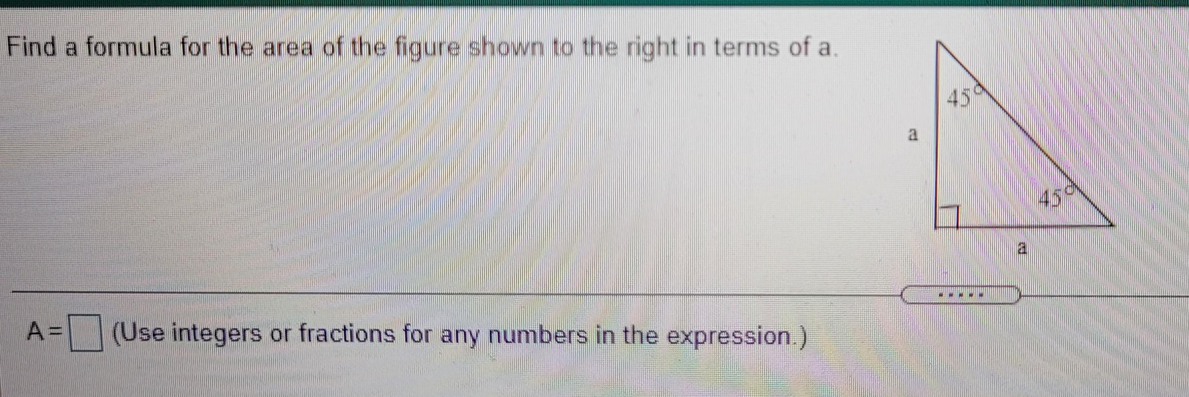 Solved Find a formula for the area of the figure shown to | Chegg.com