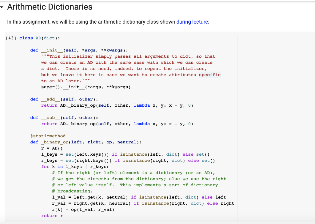 Solved - Arithmetic Dictionaries In this assignment, we will | Chegg.com