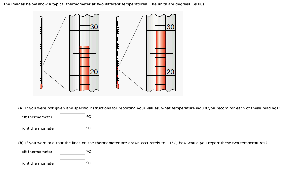Solved The images below show a typical thermometer at two | Chegg.com