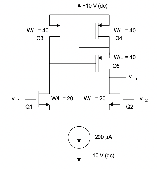 Solved For the active-loaded differential amplifier | Chegg.com