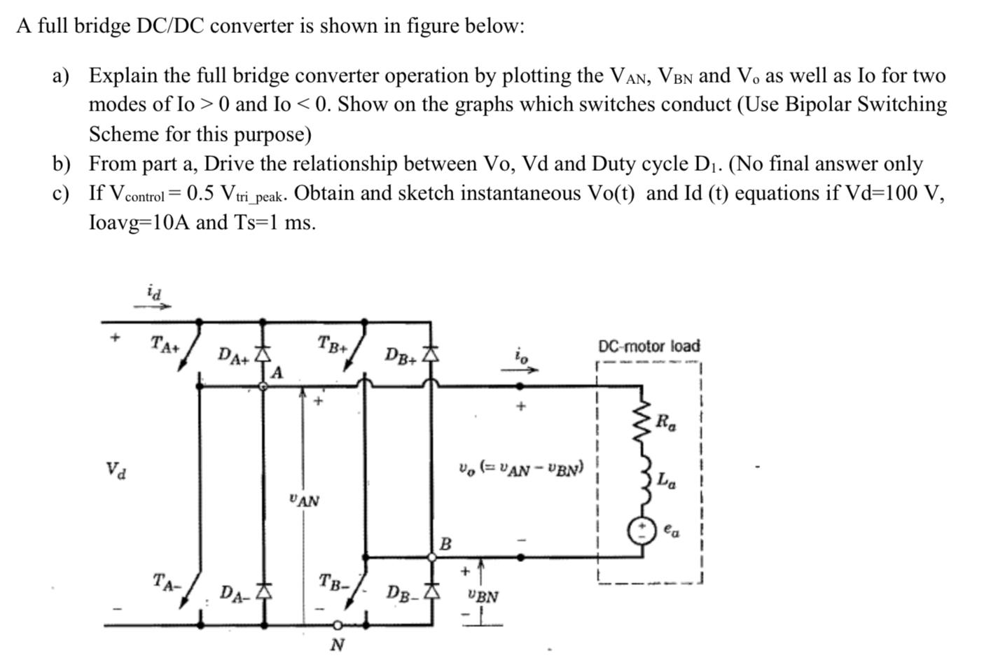 A full bridge DC/DC converter is shown in figure | Chegg.com