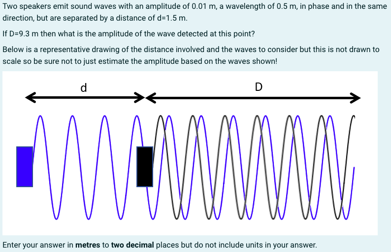 Solved Two Speakers Emit Sound Waves With An Amplitude Of