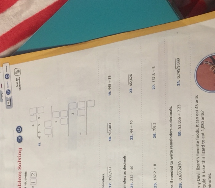 Solved blem Solving Scan for Multimedia 15, divide. 15. 43 S | Chegg.com