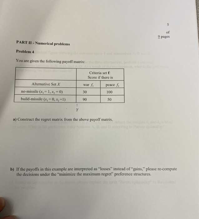 Solved of 2 pages PART II - Numerical problems Problem 4 You | Chegg.com