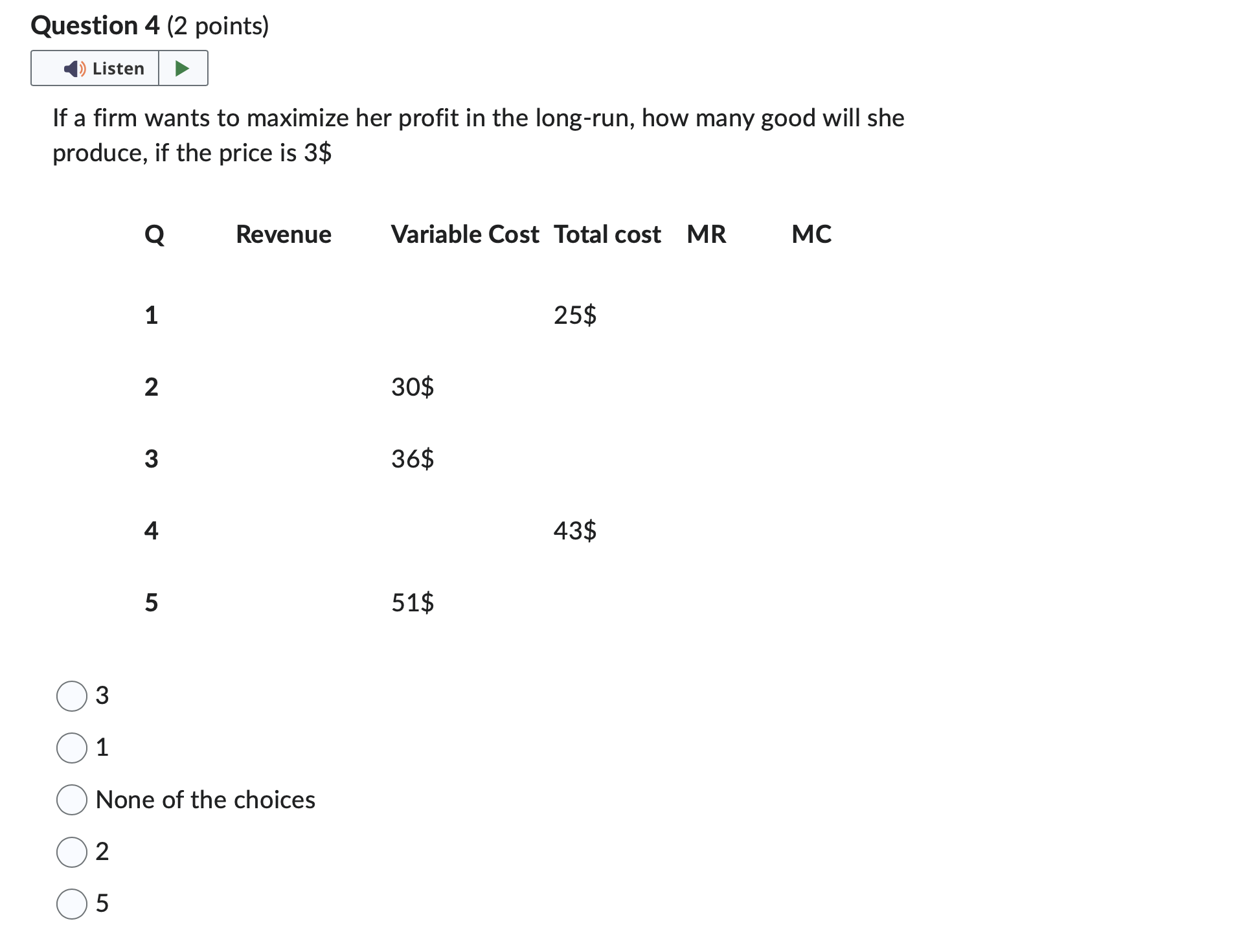 Solved If a firm wants to maximize her profit in the | Chegg.com