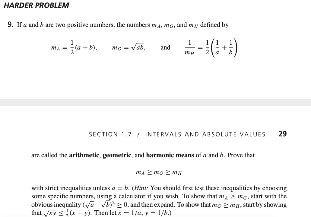 Solved HARDER PROBLEM 9. If a and b are two positive | Chegg.com