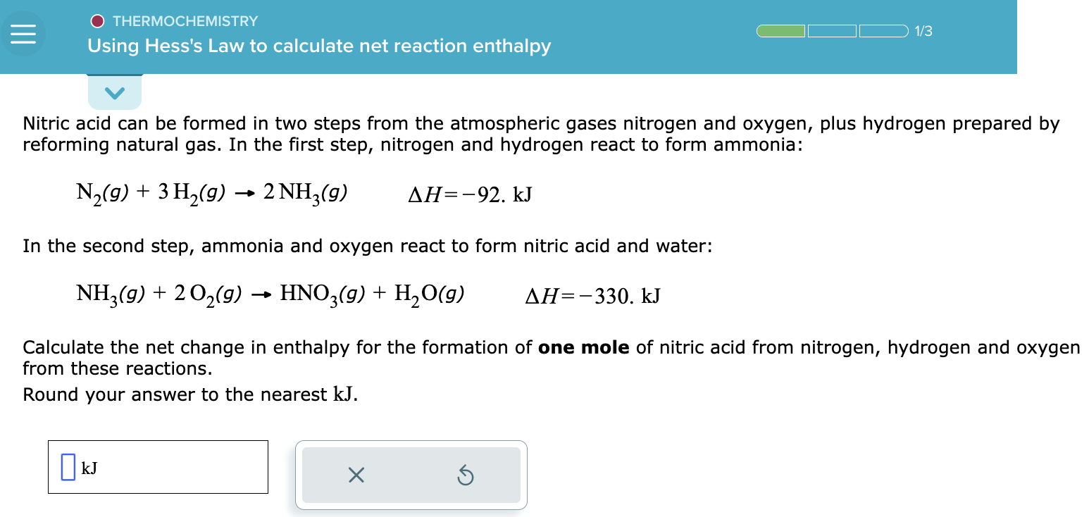 Solved Thermochemistry Using Hesss Law To Calculate Net