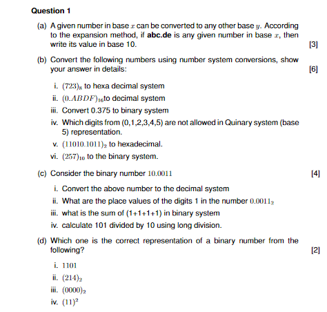 Solved For Qa), abc.de are arbitrary values. its a generic | Chegg.com