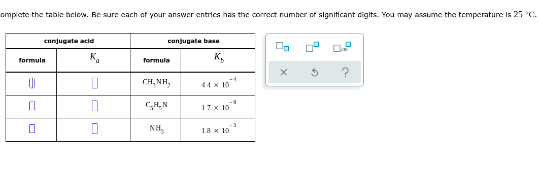 Solved omplete the table below. Be sure each of your answer | Chegg.com