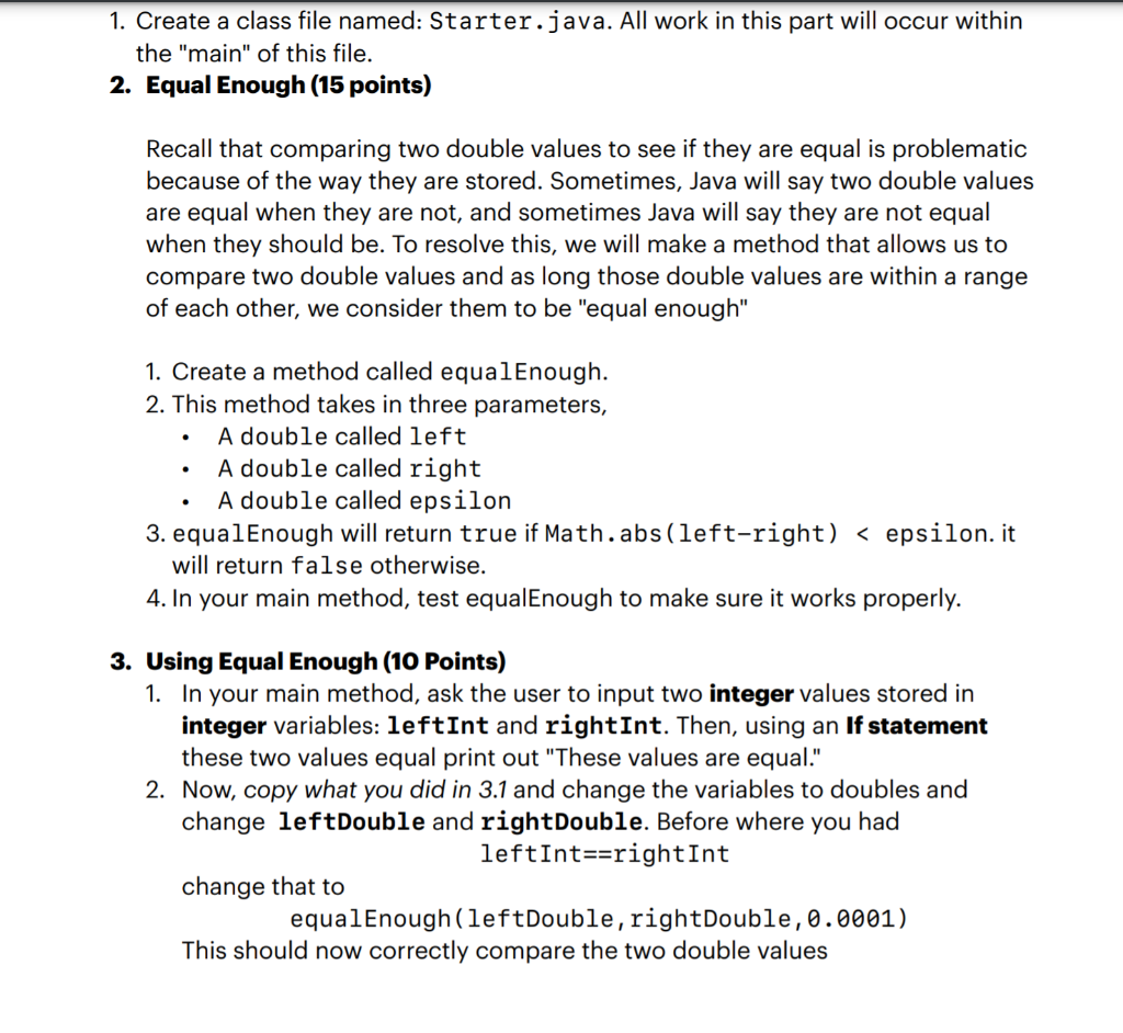 Solved 1. Create a class file named: Starter.java. All work | Chegg.com