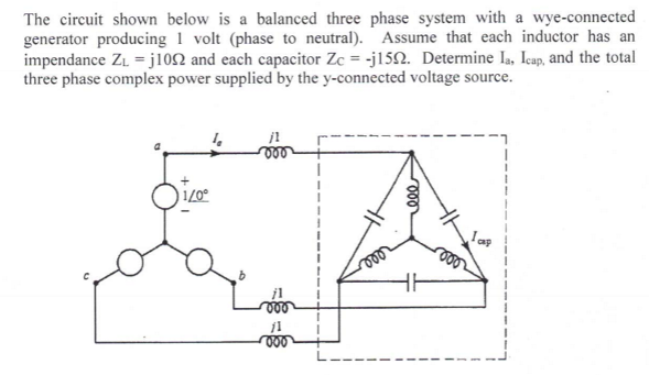 Solved The circuit shown below is a balanced three phase | Chegg.com