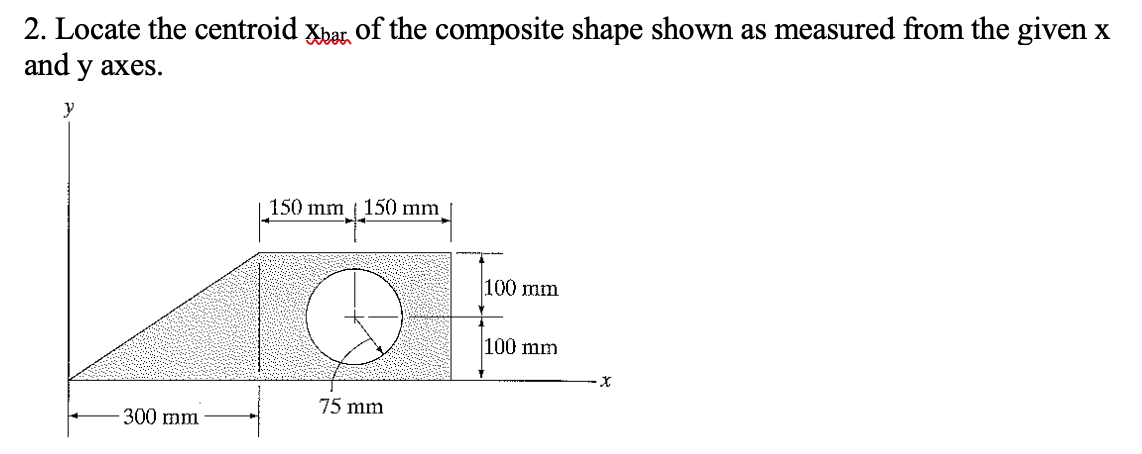 Solved 2. Locate the centroid Xbar of the composite shape | Chegg.com