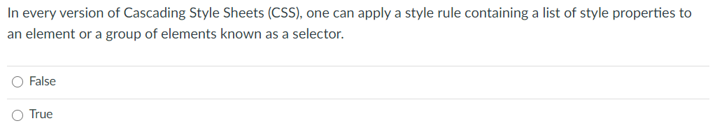 Solved In every version of Cascading Style Sheets (CSS), one | Chegg.com