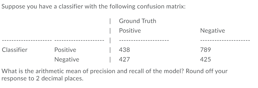 Solved Suppose you have a classifier with the following | Chegg.com