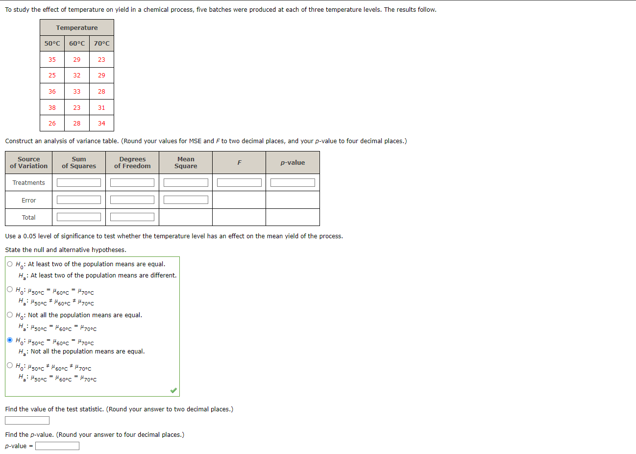 Solved Use a 0.05 level of significance to test whether the | Chegg.com