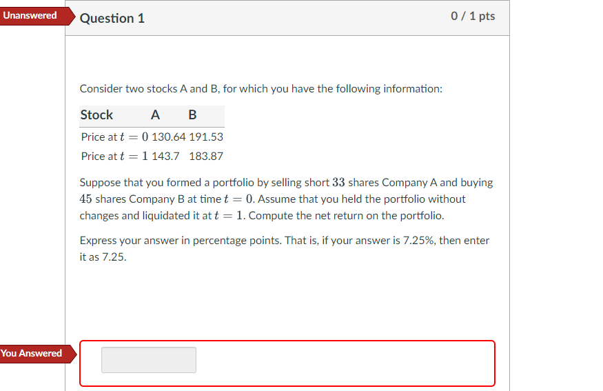 Solved Consider Two Stocks A And B, For Which You Have The | Chegg.com