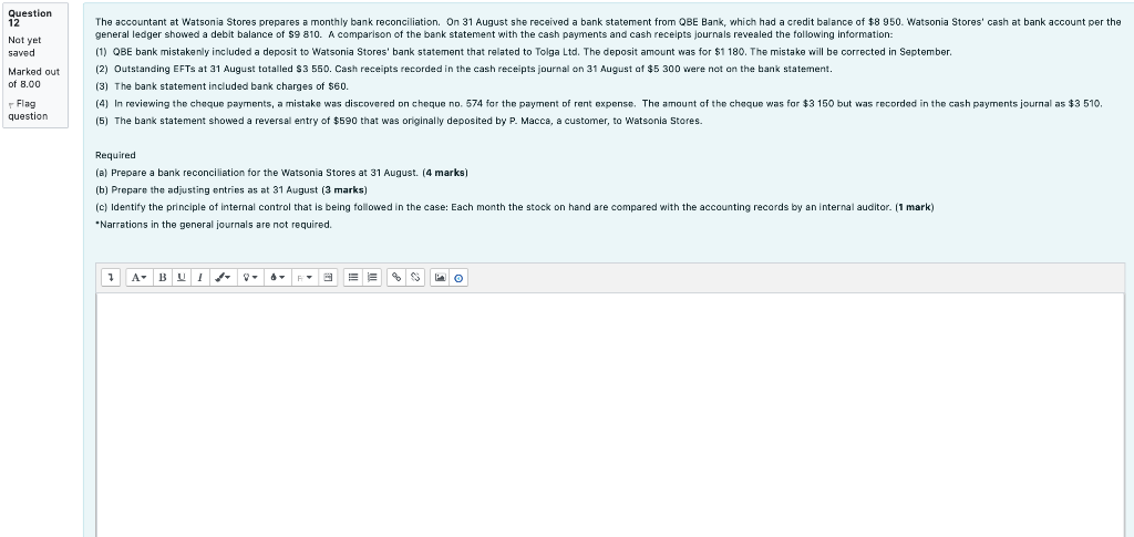 (3) The bank statement included bank charges of \( \$ 60 \).
(5) The bank statement showed a reversal entry of \( \$ 590 \) t