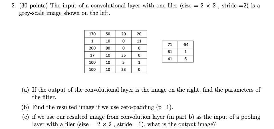 Convolution Image Size, Filter Size, Padding and Stride