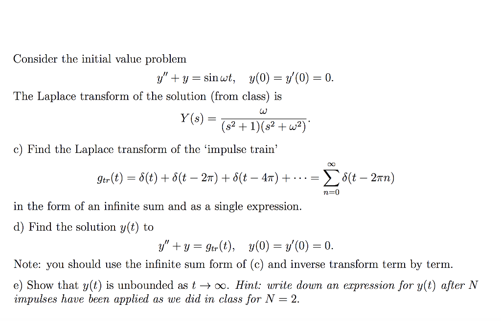 Solved Consider the initial value problem The Laplace | Chegg.com